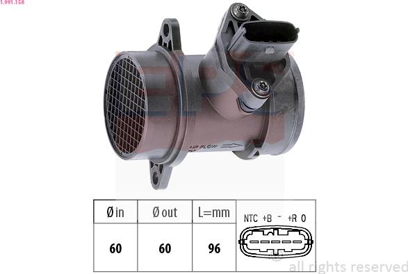 EPS 1.991.158 - Débitmètre de masse d'air droxauto.com