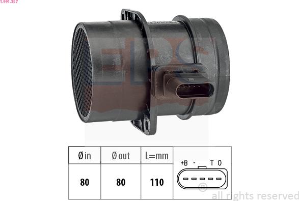 EPS 1.991.357 - Débitmètre de masse d'air droxauto.com