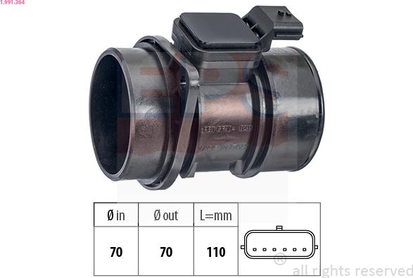 EPS 1.991.364 - Débitmètre de masse d'air droxauto.com