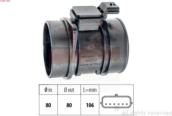 EPS 1.991.361 - Débitmètre de masse d'air droxauto.com