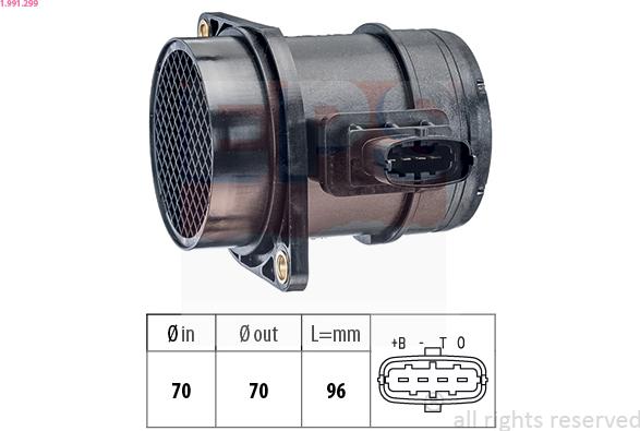EPS 1.991.299 - Débitmètre de masse d'air droxauto.com