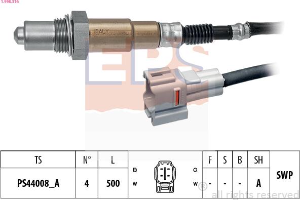 EPS 1.998.316 - Sonde lambda droxauto.com