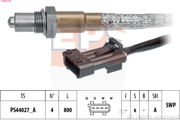 EPS 1.998.335 - Sonde lambda droxauto.com