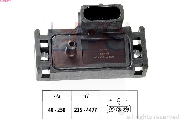 EPS 1.993.057 - Capteur de pression barométrique, adaptation à l'altitude droxauto.com