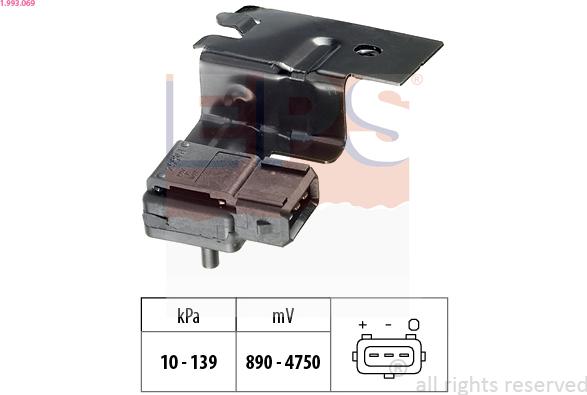 EPS 1.993.069 - Capteur de pression barométrique, adaptation à l'altitude droxauto.com
