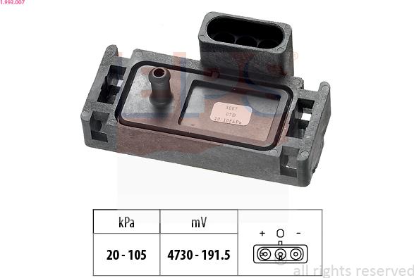 EPS 1.993.007 - Capteur de pression barométrique, adaptation à l'altitude droxauto.com