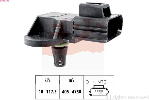 EPS 1.993.100 - Capteur de pression barométrique, adaptation à l'altitude droxauto.com