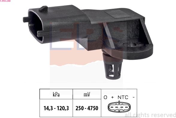 EPS 1.993.240 - Capteur de pression barométrique, adaptation à l'altitude droxauto.com