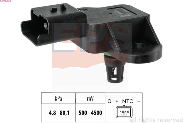 EPS 1.993.270 - Capteur de pression barométrique, adaptation à l'altitude droxauto.com