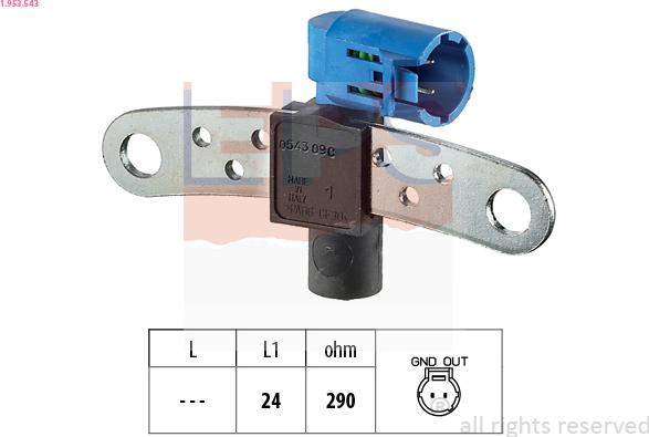 EPS 1.953.543 - Capteur d'angle, vilebrequin droxauto.com