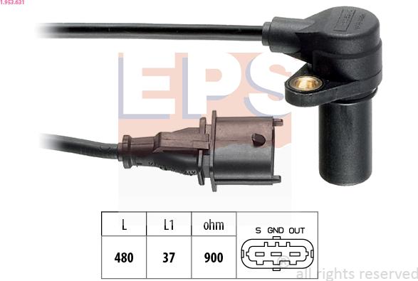 EPS 1.953.631 - Capteur d'angle, vilebrequin droxauto.com