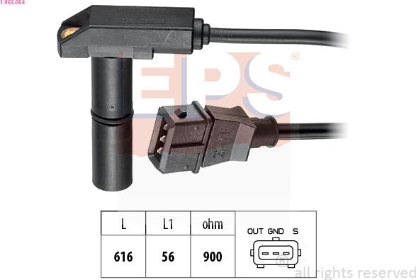 EPS 1.953.054 - Capteur d'angle, vilebrequin droxauto.com