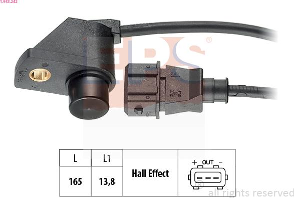 EPS 1.953.242 - Capteur, position d'arbre à cames droxauto.com