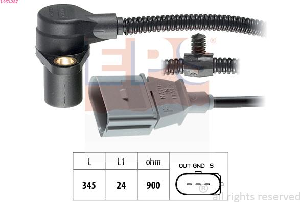 EPS 1.953.287 - Capteur d'angle, vilebrequin droxauto.com