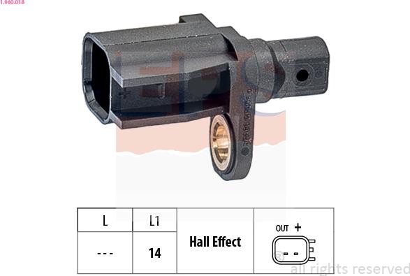 EPS 1.960.018 - Capteur, vitesse de roue droxauto.com