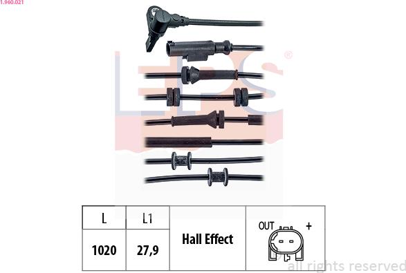 EPS 1.960.021 - Capteur, vitesse de roue droxauto.com