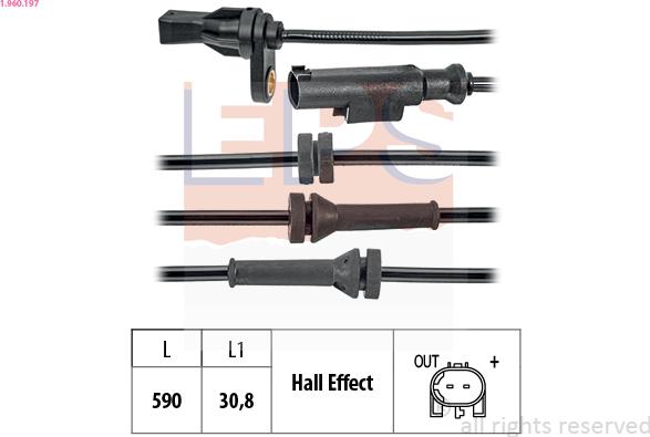 EPS 1.960.197 - Capteur, vitesse de roue droxauto.com