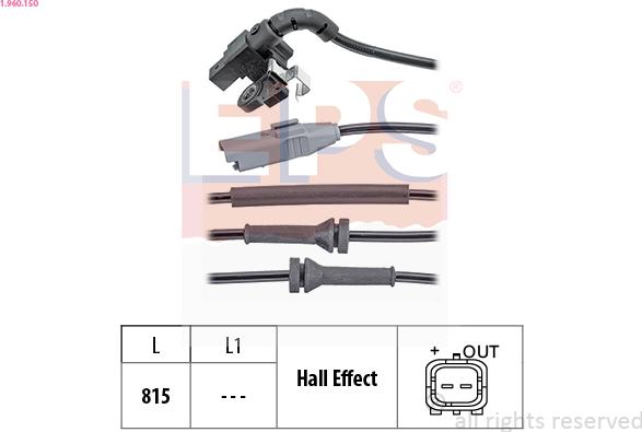 EPS 1.960.150 - Capteur, vitesse de roue droxauto.com