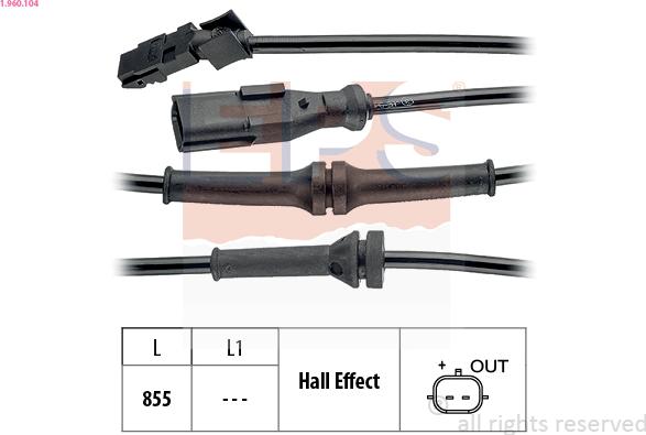 EPS 1.960.104 - Capteur, vitesse de roue droxauto.com