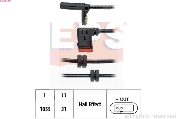 EPS 1.960.189 - Capteur, vitesse de roue droxauto.com