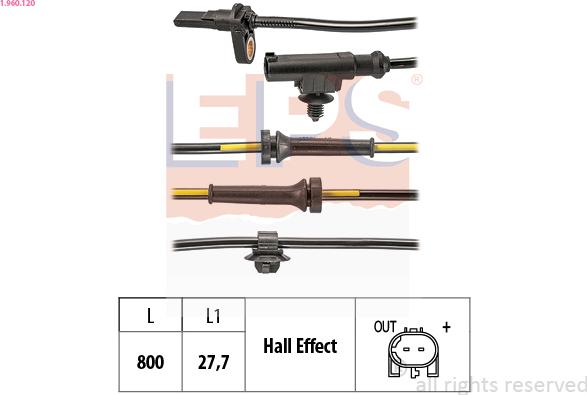 EPS 1.960.120 - Capteur, vitesse de roue droxauto.com