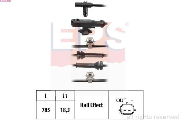 EPS 1.960.240 - Capteur, vitesse de roue droxauto.com