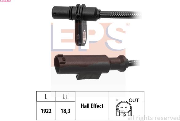 EPS 1.960.242 - Capteur, vitesse de roue droxauto.com