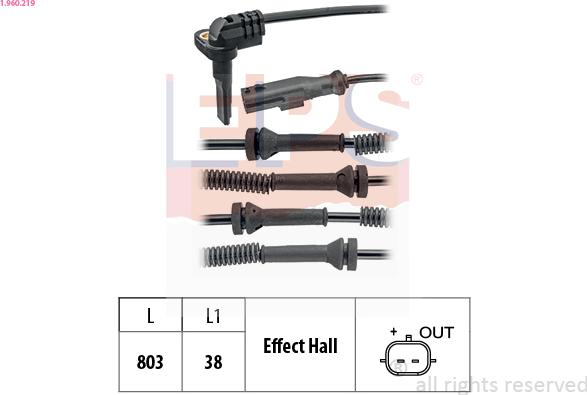 EPS 1.960.219 - Capteur, vitesse de roue droxauto.com