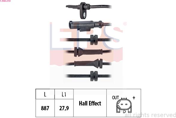 EPS 1.960.210 - Capteur, vitesse de roue droxauto.com