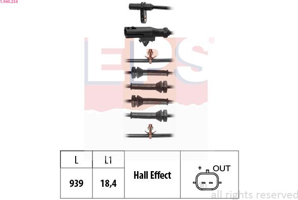 EPS 1.960.234 - Capteur, vitesse de roue droxauto.com