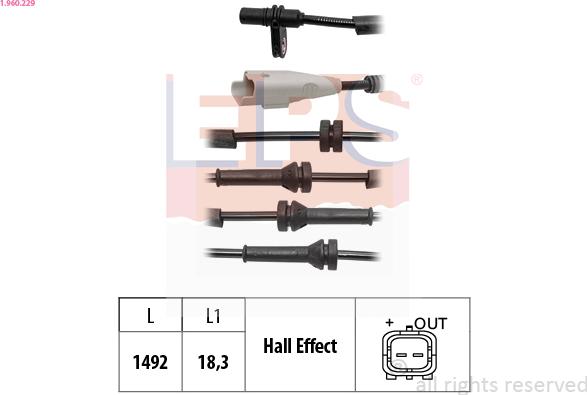 EPS 1.960.229 - Capteur, vitesse de roue droxauto.com