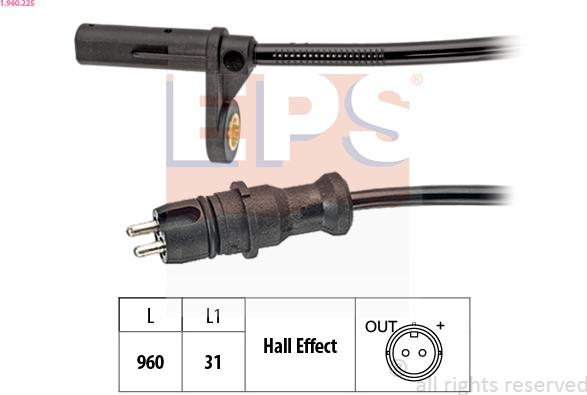 EPS 1.960.225 - Capteur, vitesse de roue droxauto.com