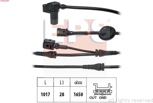 EPS 1.962.047 - Capteur, vitesse de roue droxauto.com