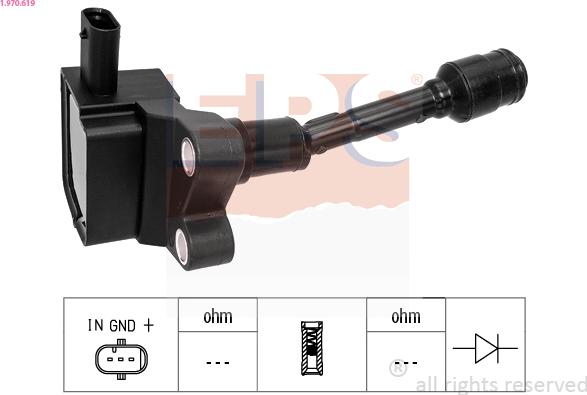 EPS 1.970.619 - Bobine d'allumage droxauto.com