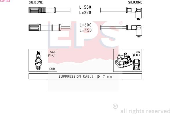 EPS 1.501.451 - Kit de câbles d'allumage droxauto.com