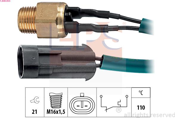 EPS 1.840.055 - Sonde de température, liquide de refroidissement droxauto.com