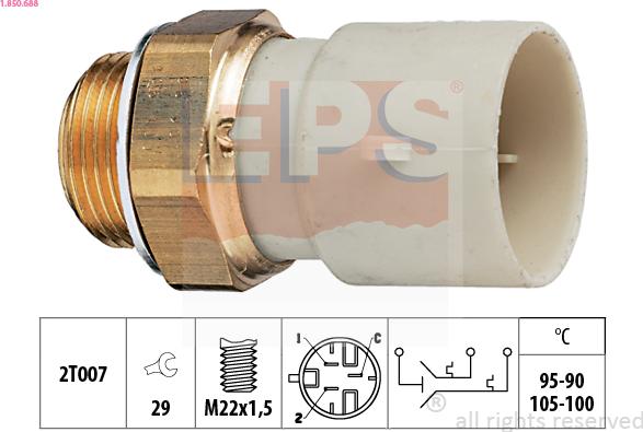 EPS 1.850.688 - Interrupteur de température, ventilateur de radiateur droxauto.com