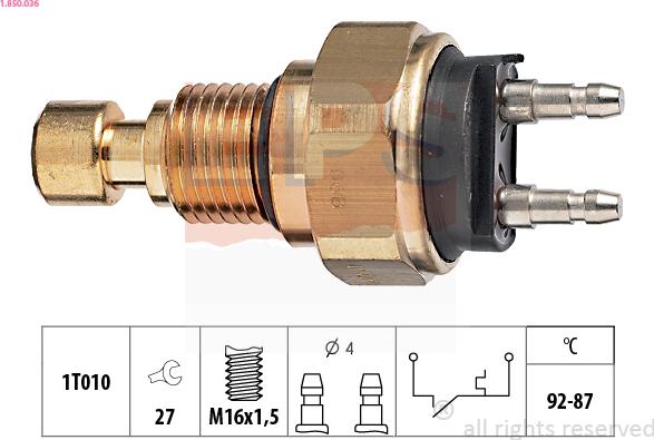 EPS 1.850.036 - Interrupteur de température, ventilateur de radiateur droxauto.com
