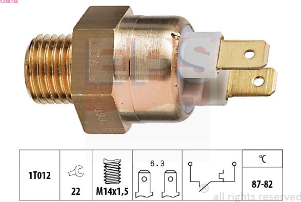 EPS 1.850.146 - Interrupteur de température, ventilateur de radiateur droxauto.com