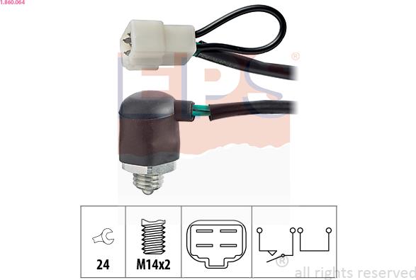 EPS 1.860.064 - Contacteur, feu de recul droxauto.com
