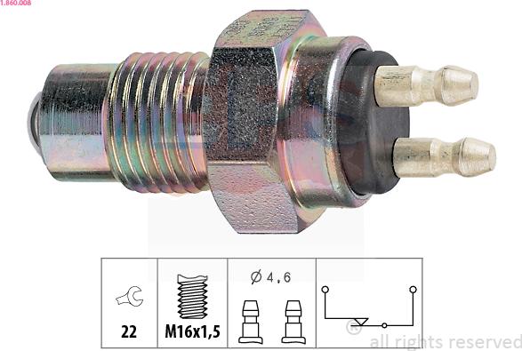 EPS 1.860.008 - Contacteur, feu de recul droxauto.com