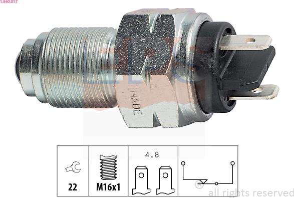 EPS 1.860.017 - Contacteur, feu de recul droxauto.com