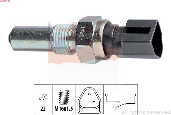 EPS 1.860.107 - Contacteur, feu de recul droxauto.com