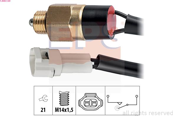 EPS 1.860.120 - Contacteur, feu de recul droxauto.com