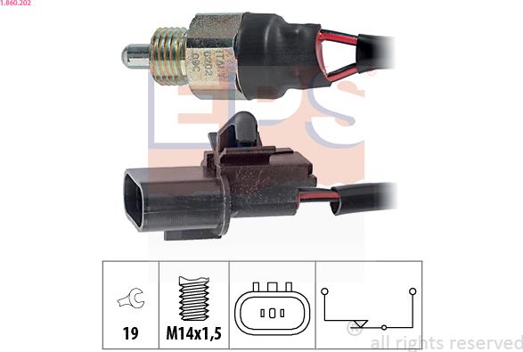 EPS 1.860.202 - Contacteur, feu de recul droxauto.com