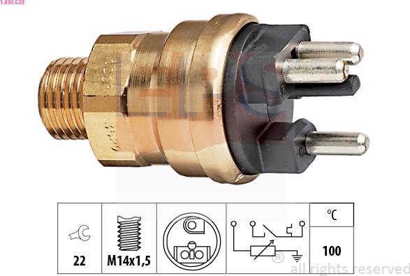 EPS 1.830.529 - Sonde de température, liquide de refroidissement droxauto.com