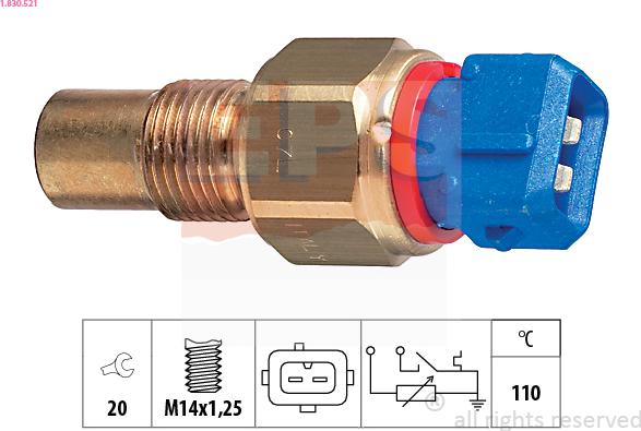 EPS 1.830.521 - Sonde de température, liquide de refroidissement droxauto.com