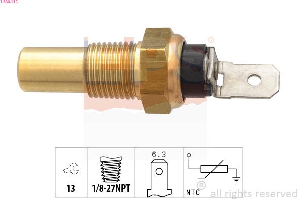 EPS 1.830.115 - Sonde de température, liquide de refroidissement droxauto.com