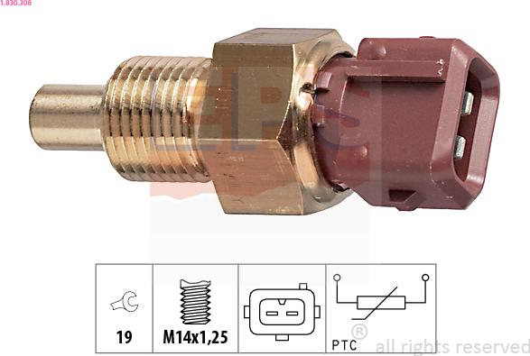EPS 1.830.308 - Sonde de température, liquide de refroidissement droxauto.com