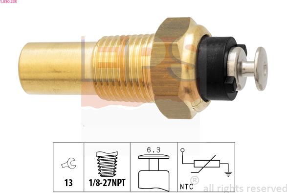 EPS 1.830.235 - Sonde de température, liquide de refroidissement droxauto.com